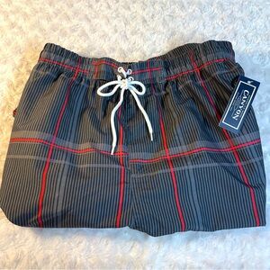 NWT Canyon Creek Men’s Swim Trunks Red Gray Black XL